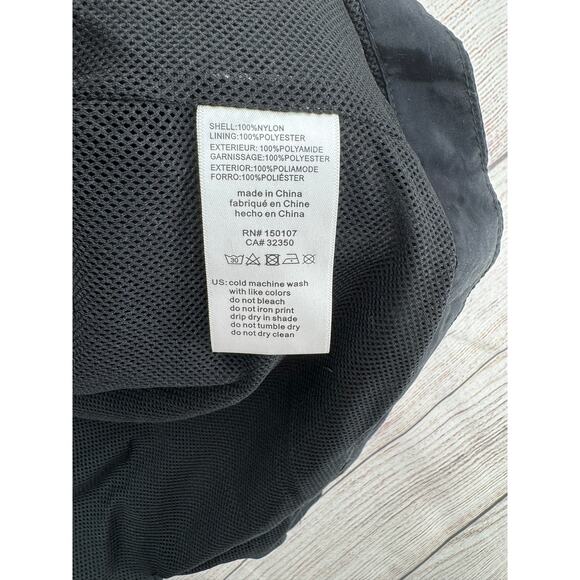 Rusty Hooded Long Rain jacket Womens Small Black Nylon Water Resistant - Picture 10 of 12